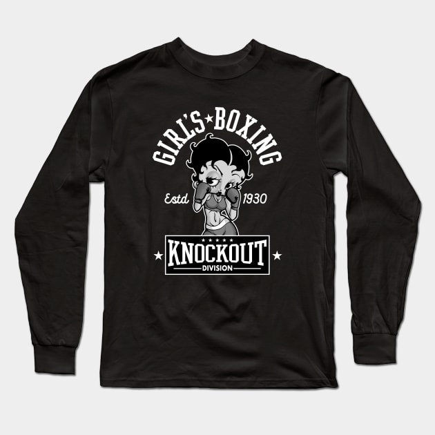 BETTY BOOP BOXING Long Sleeve T-Shirt by KERZILLA